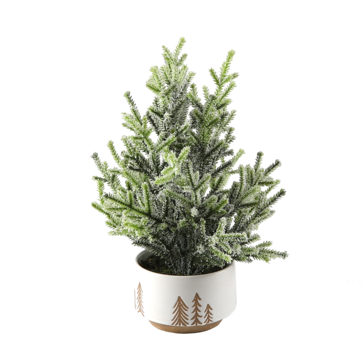 11.5' Frosted Xmas tree in 4' Reversed Bowl Pot