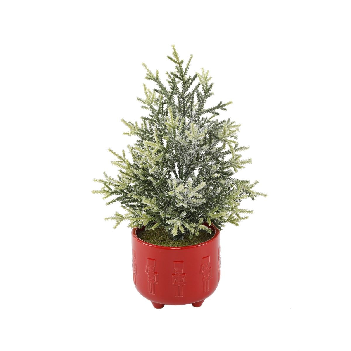 CH1934E-RD 18.5'H Frosted Xmas Tree in 6'Cracker Ceramic Footed