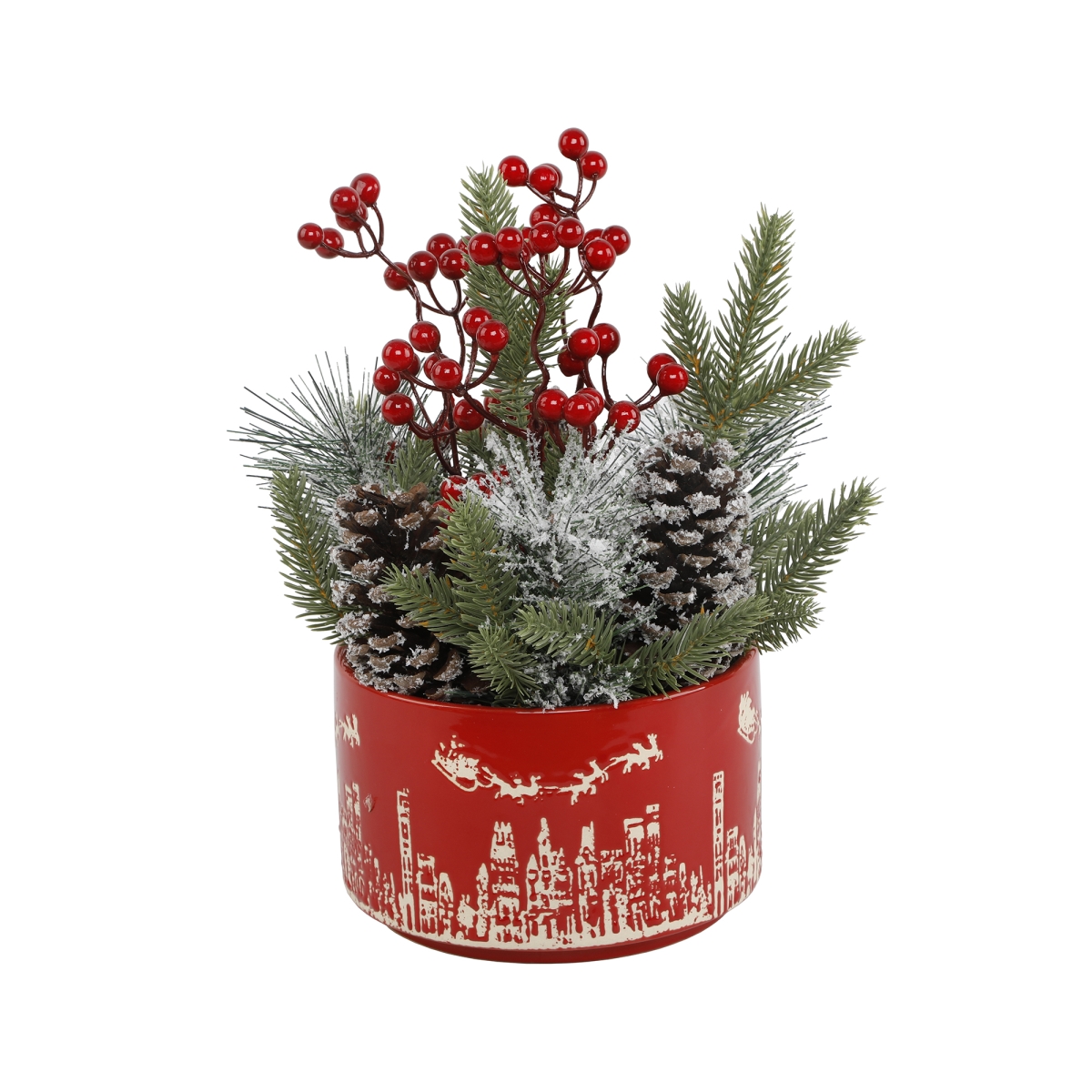 Xmas Mix in 7' Red Cityscape Ceramic