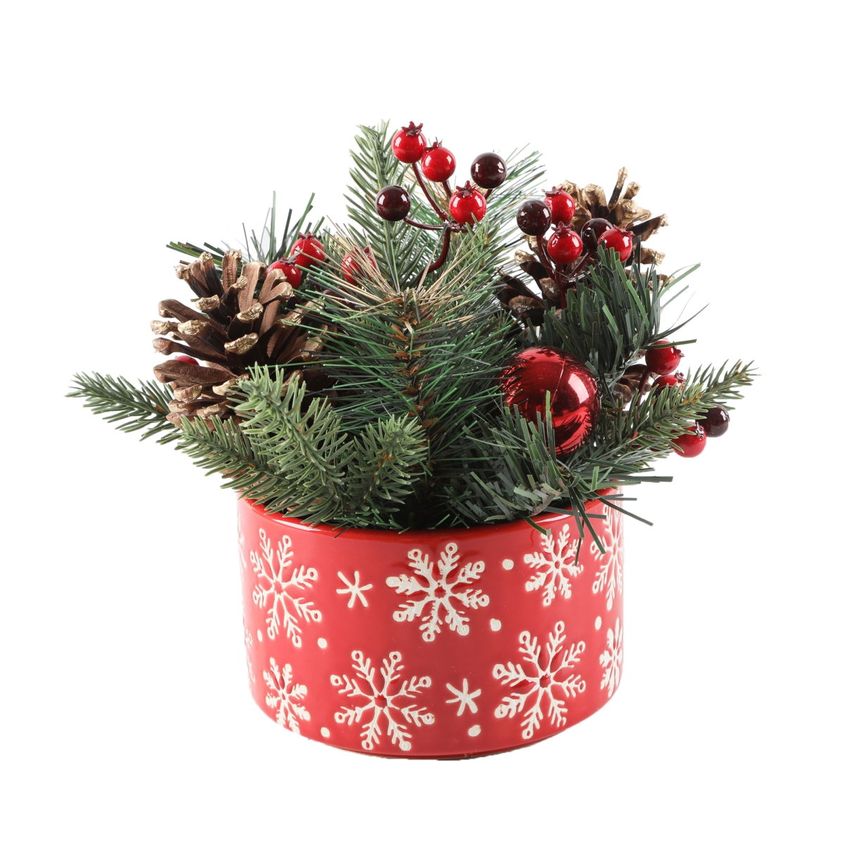Xmas Mix in 5' Red Snowfrakes Ceramic