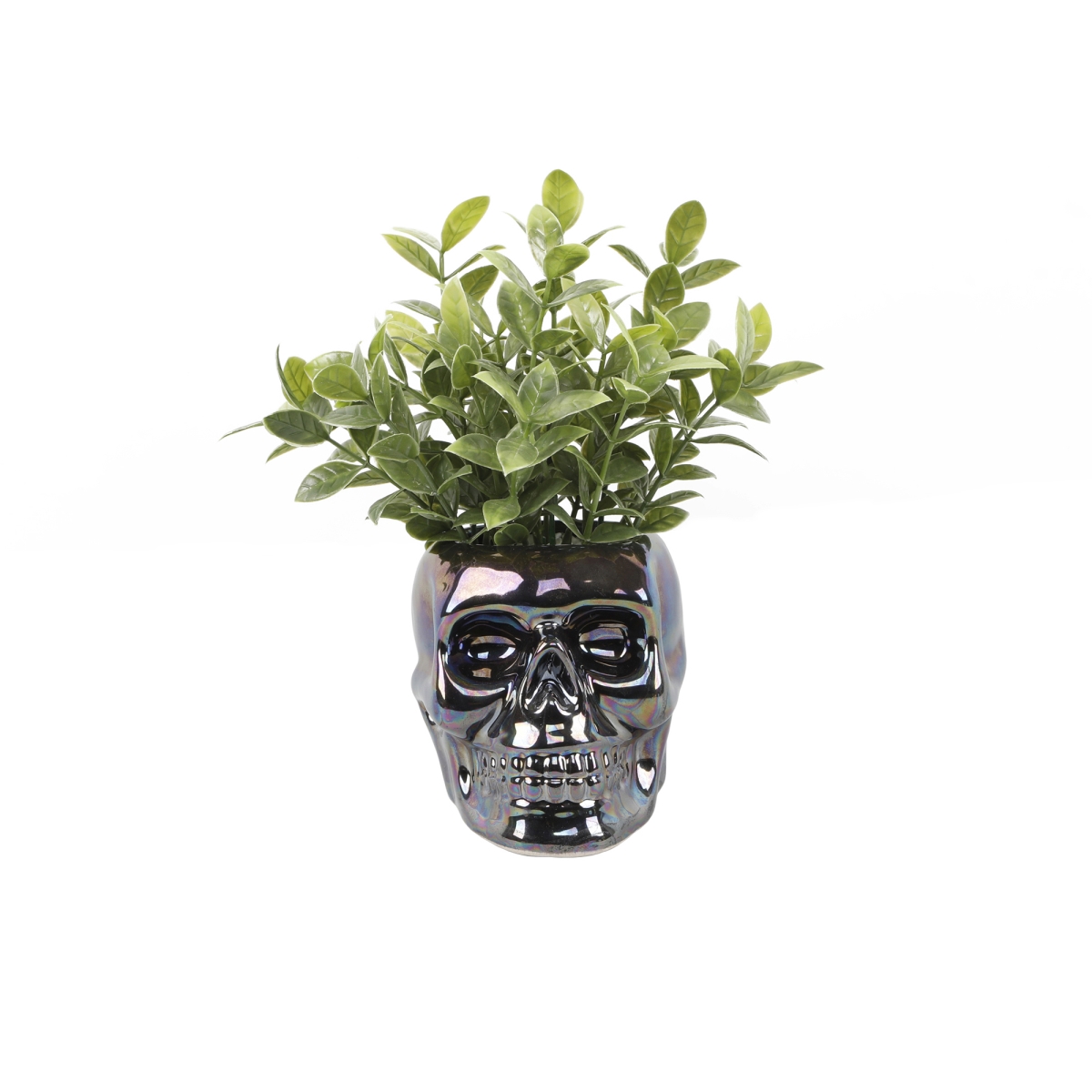 Tealeaf in Metalic Black Skull Ceramic 3.75X4.5X4