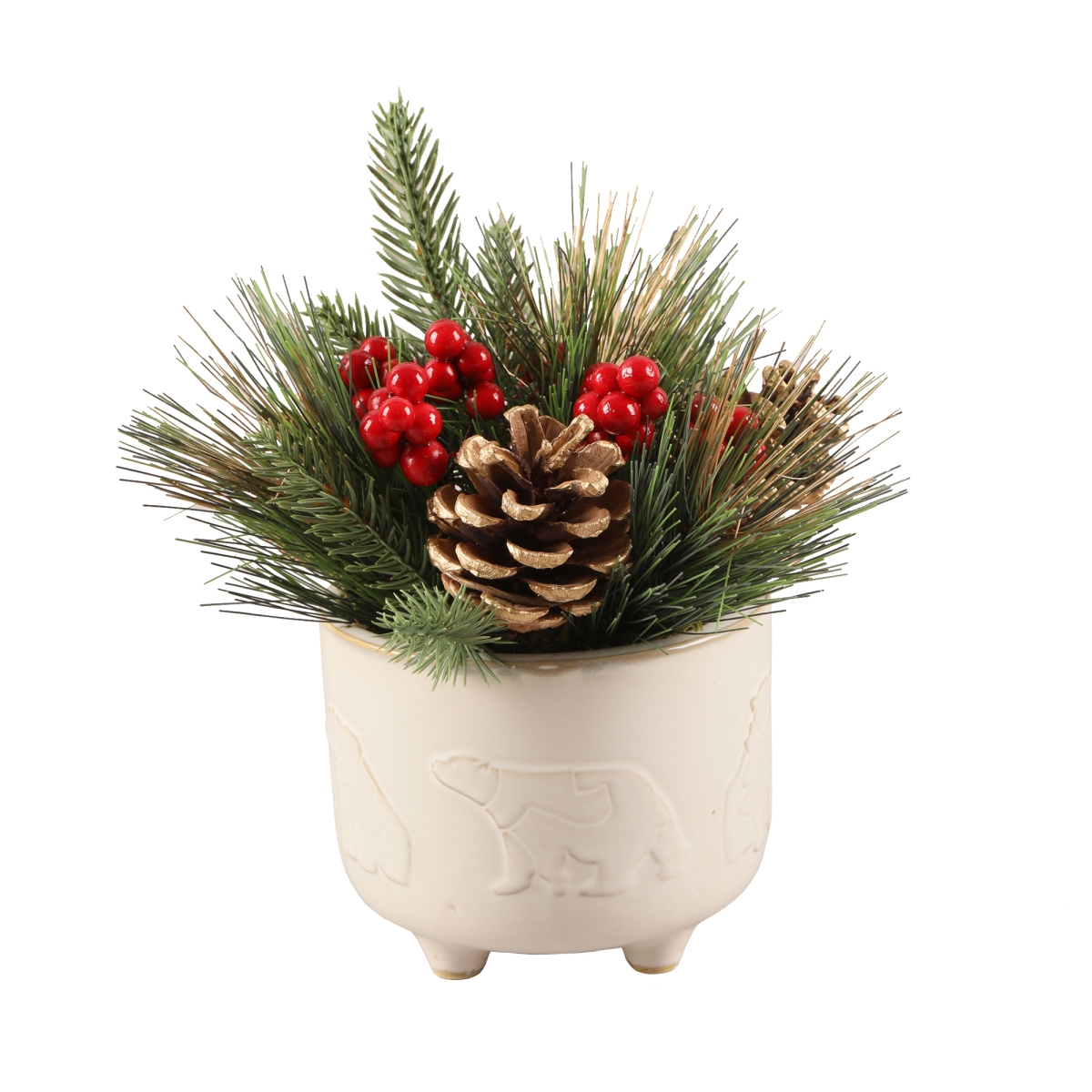 Xmas Mix in 4.75' Bears Ceramic Footed