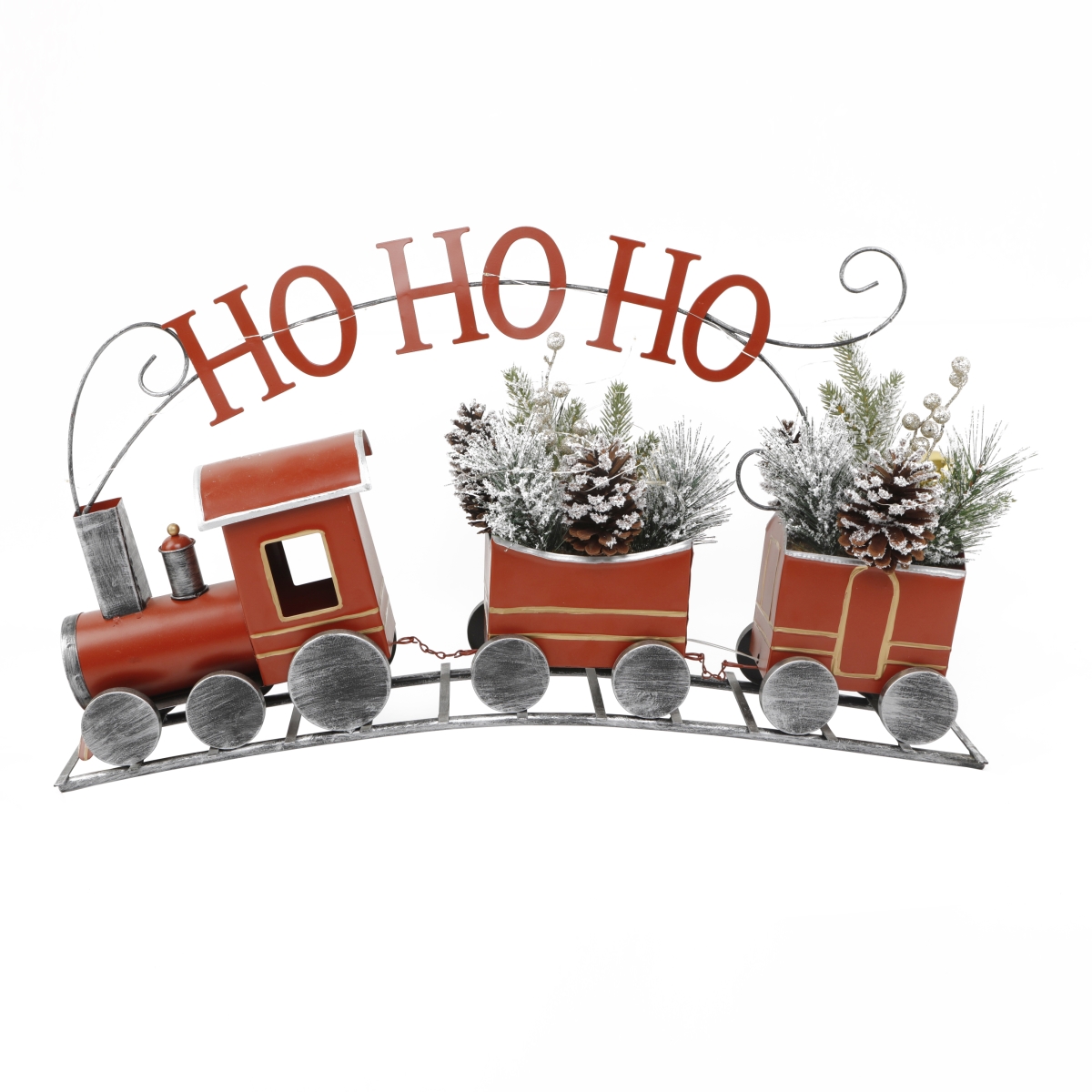 CH2128E 28.75'L LED Tin Train w/ Pines