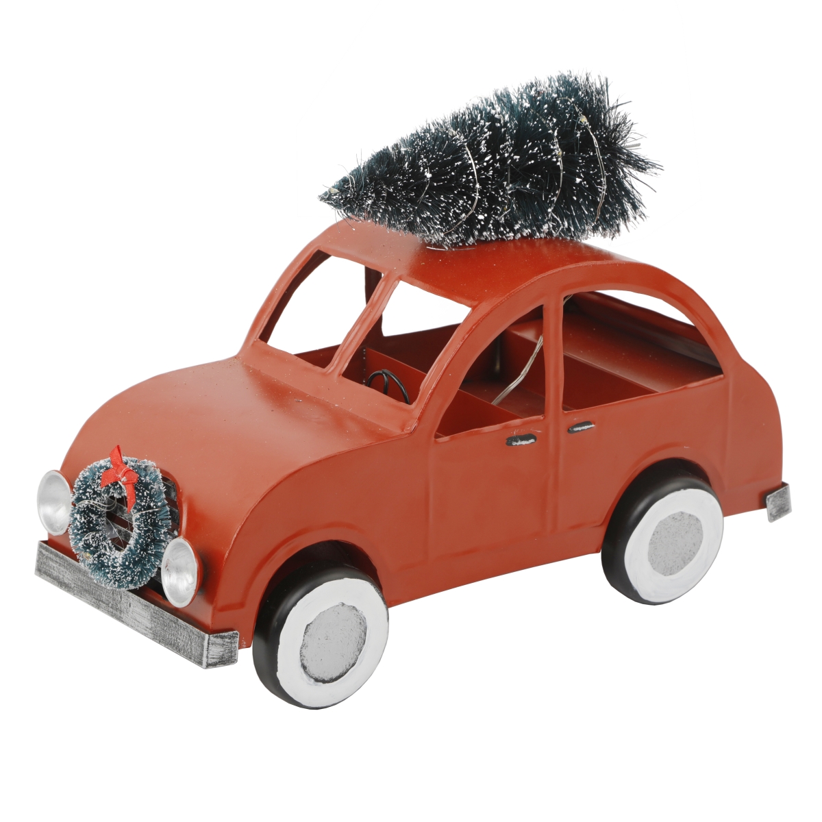 13'L LED Tin Car w/ Tree