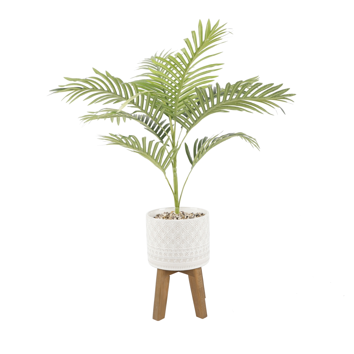 CS5259E-IVORY 32' Palm in 8' illuminati Ceramic on Stand