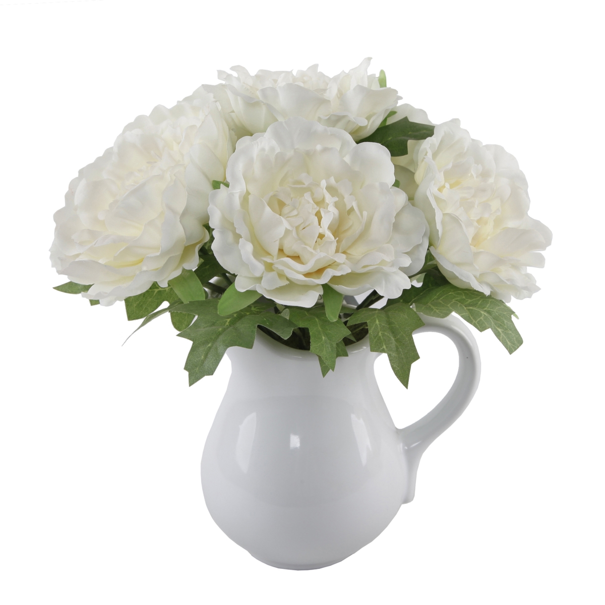 11.5' TALL White PEONY IN CERAMIC
