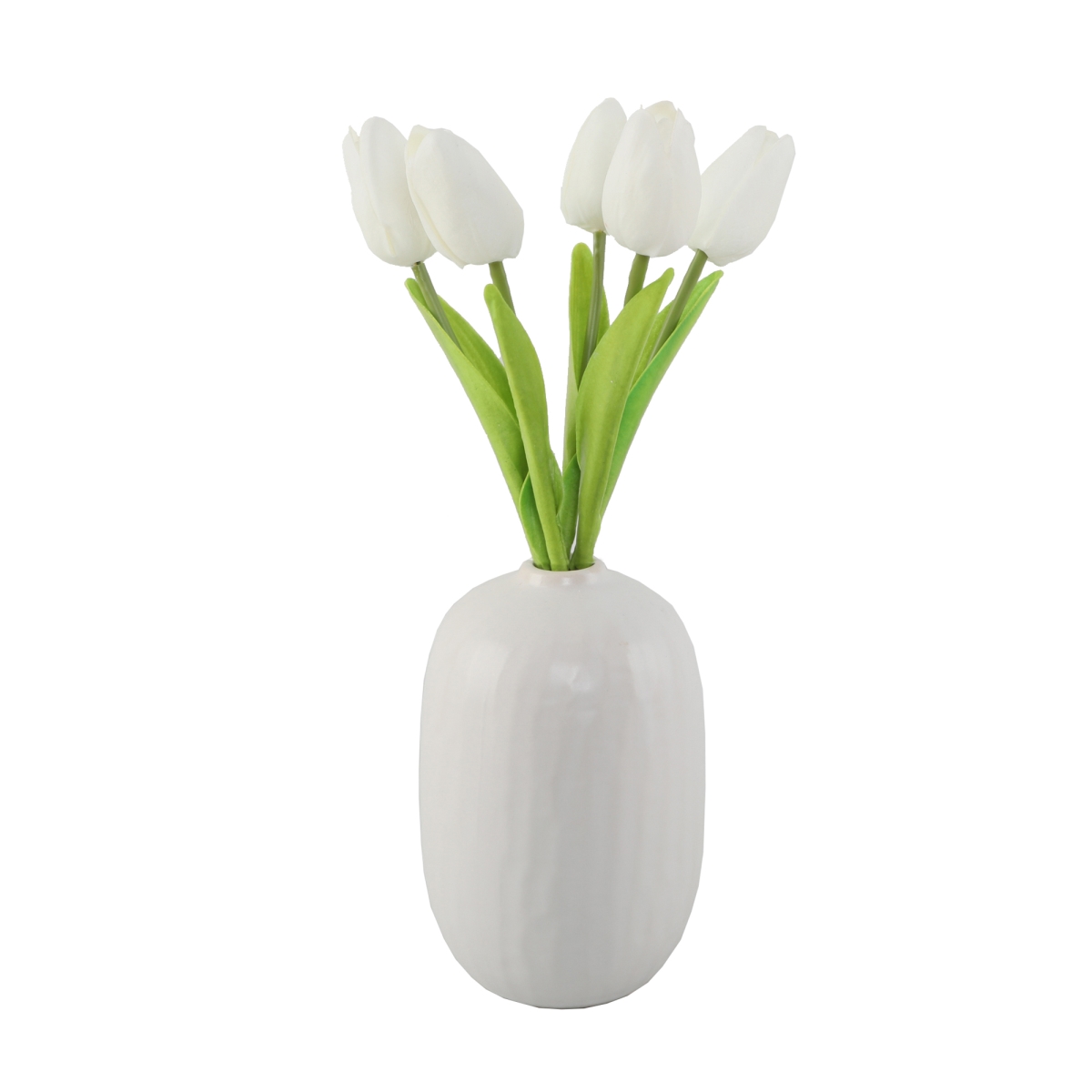13' Real-touch Tulips in  6.25' Ceramic Vase