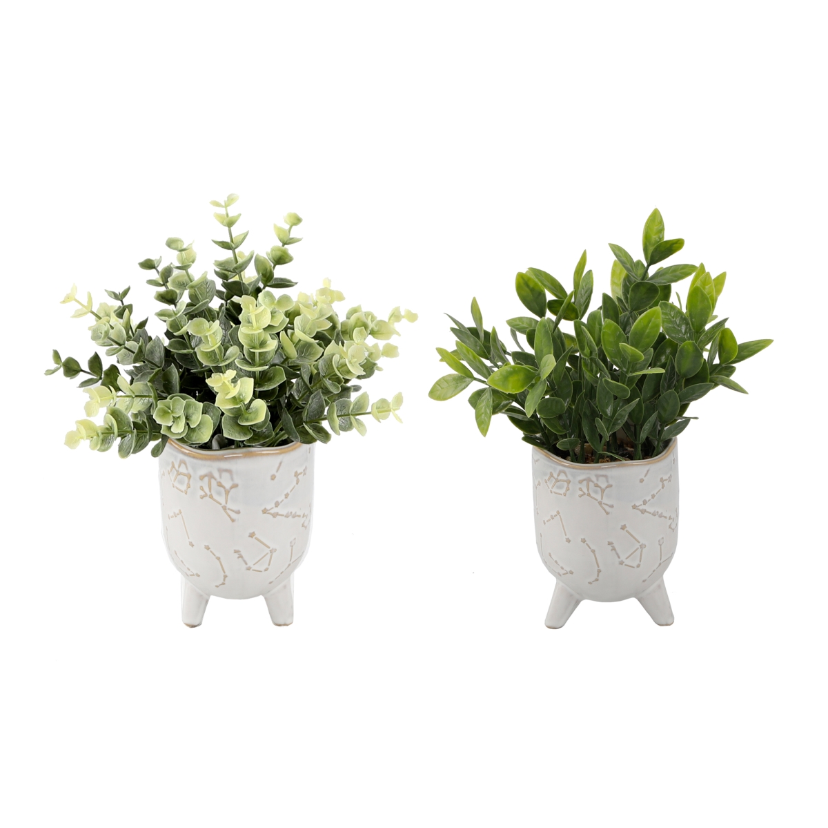 CS4749E2-IVORY Tea Leaf in 3' IVORY Constellation Footed,Set of 2