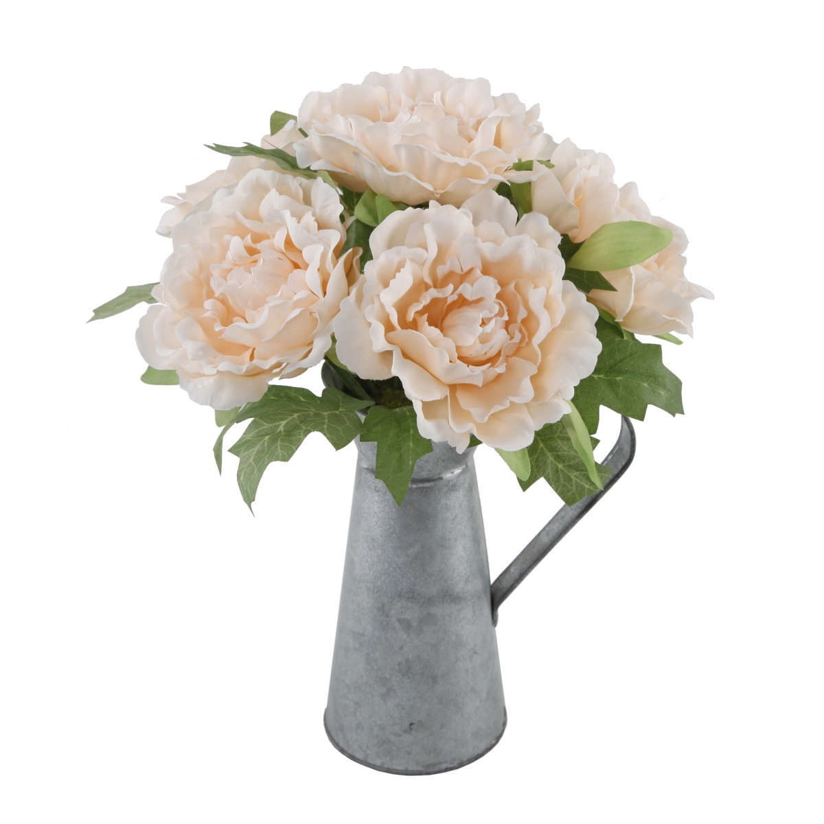 13' Tall Peach Peony in Tin