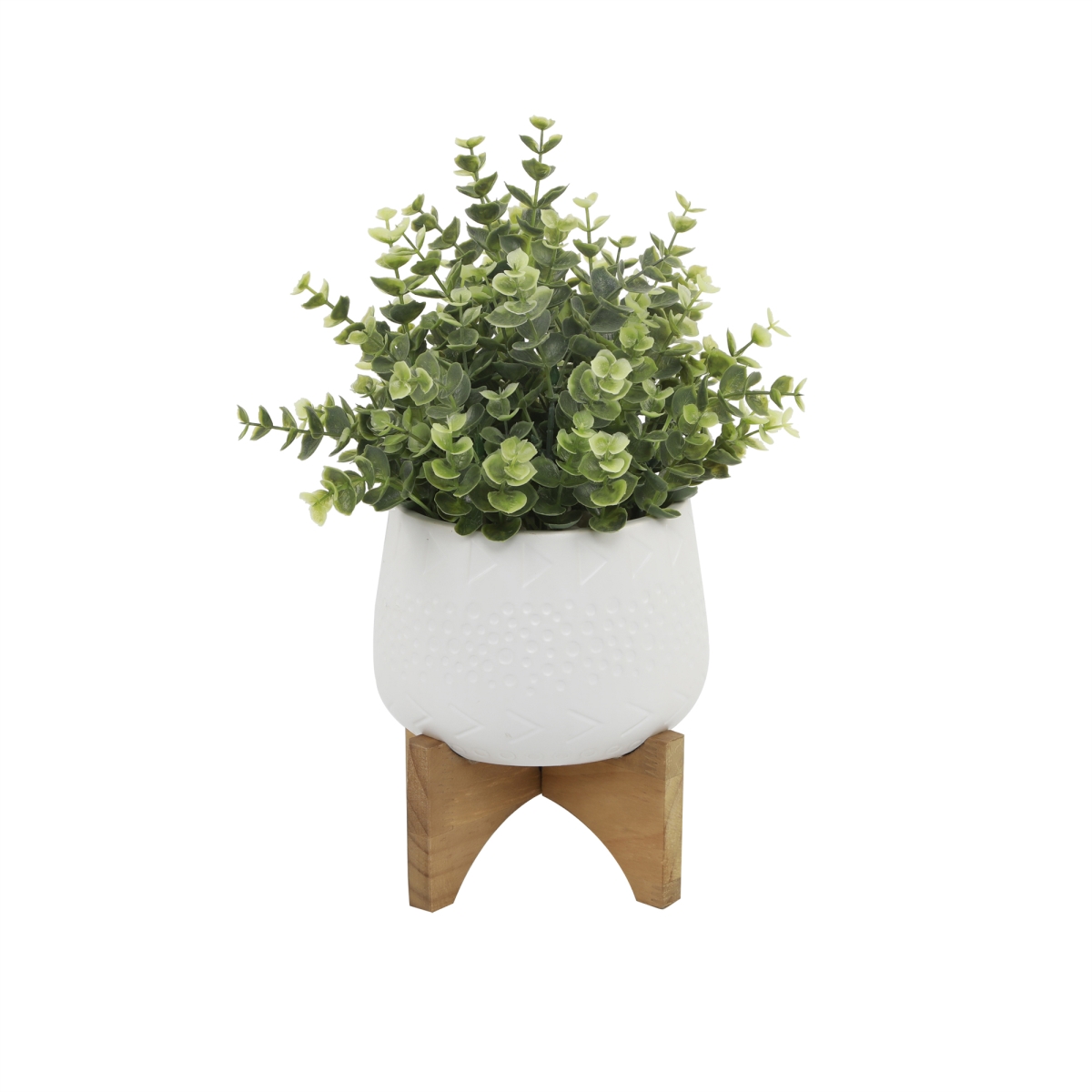 CS6133E-MTWH Euc in 7' Caveman Ceramic on Wood Stand 6.625X6.625X4.5
