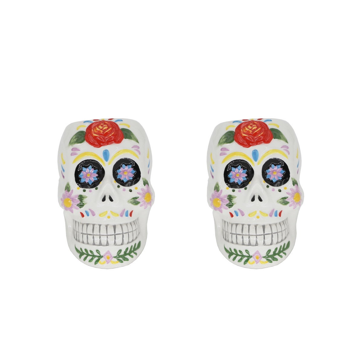 4' DOD colorful Skull ,Set of 2