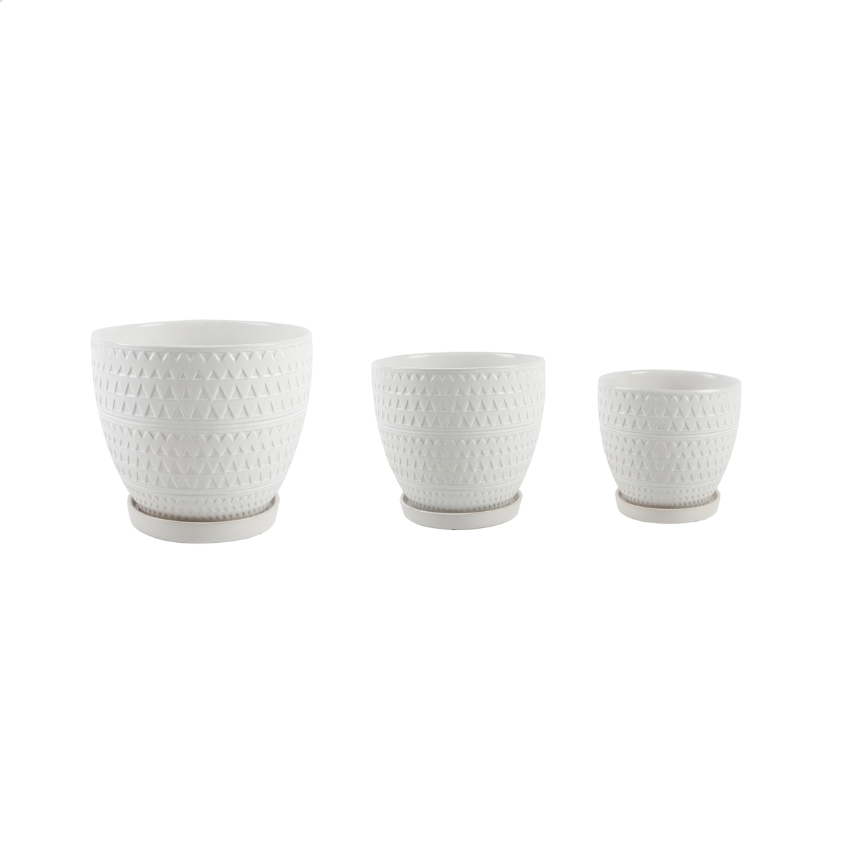10',8',6.75'  MTWH Pharaoh Ceramic Pot on Saucer, Set of 3
