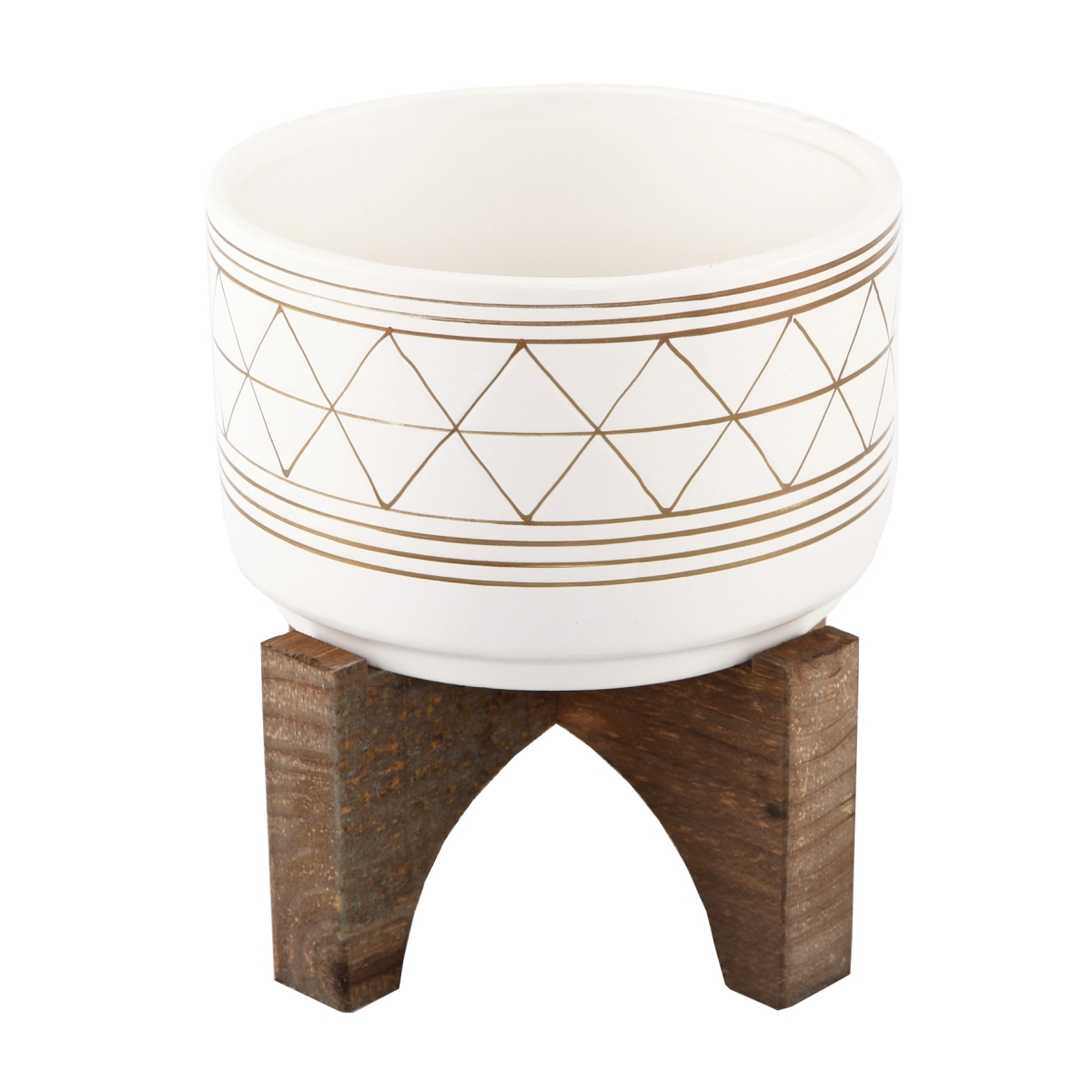 7' White Gold Line GEO CERAMIC ON STAND