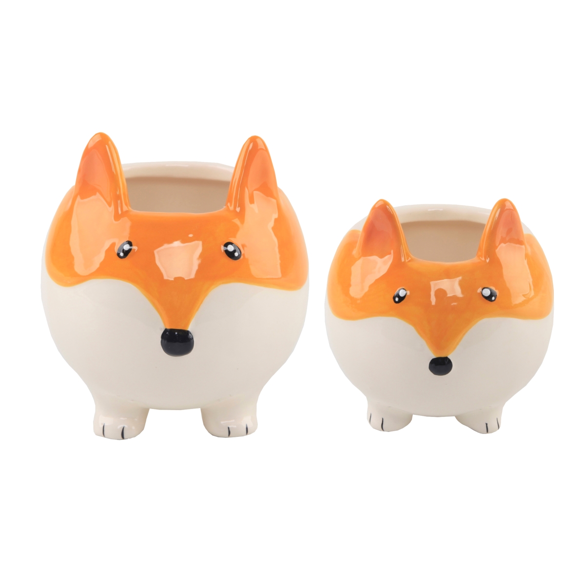 5' & 3.5' Fox Ceramic  Planter,Set of 2