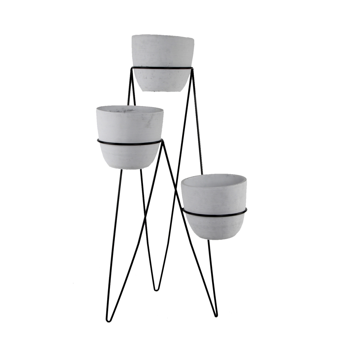 26' Tall 3-TIER LAVA White CEMENT POTS