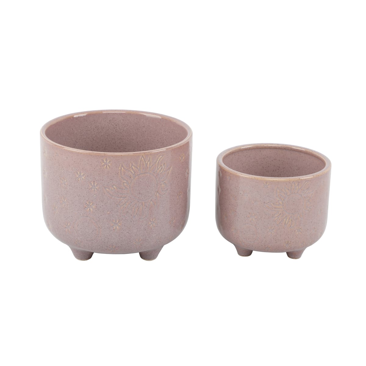 6' & 4.75' Sunmoon Footed Ceramic,Set of 2