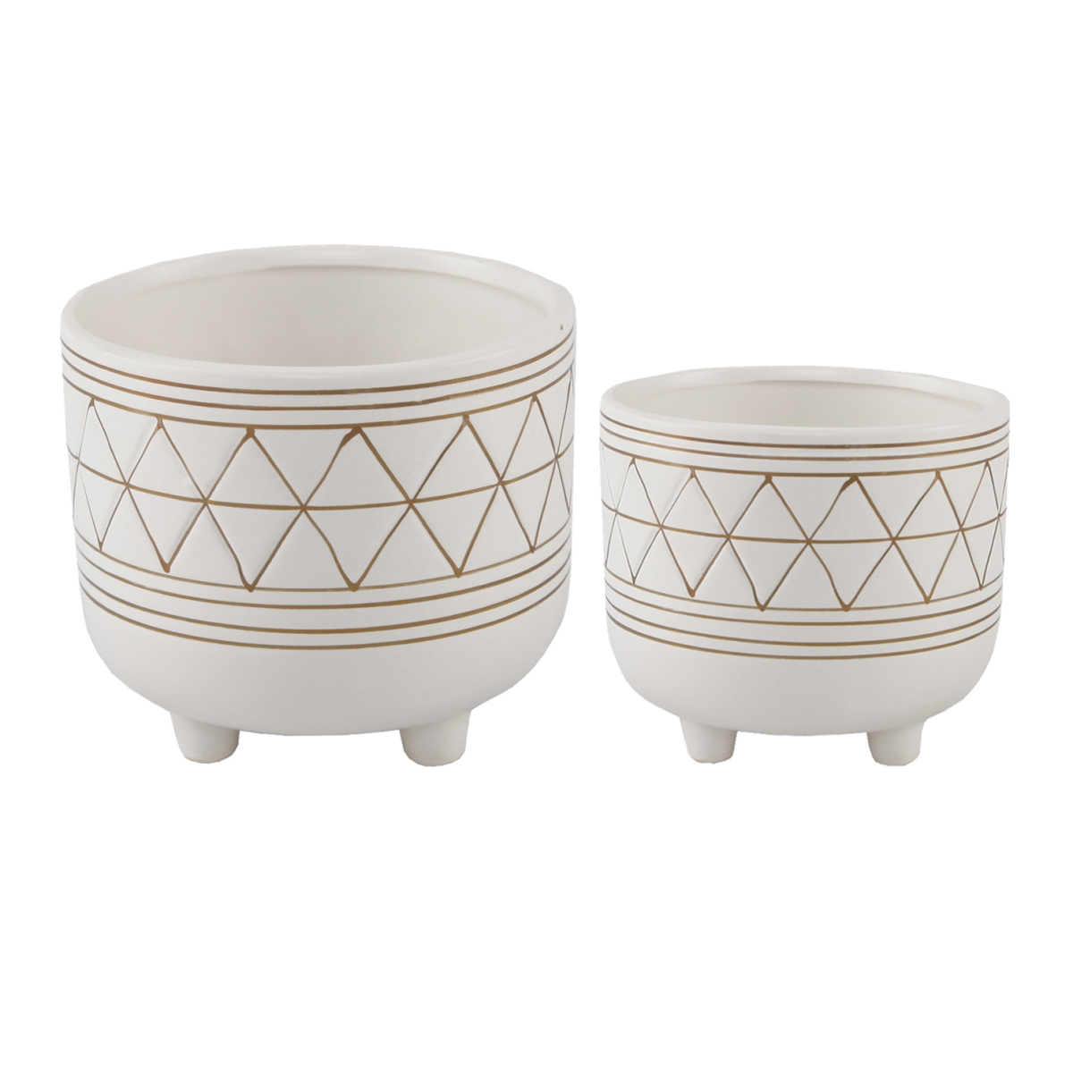 Set of 2 GEO 6' & 5' Ceramic w/ legs