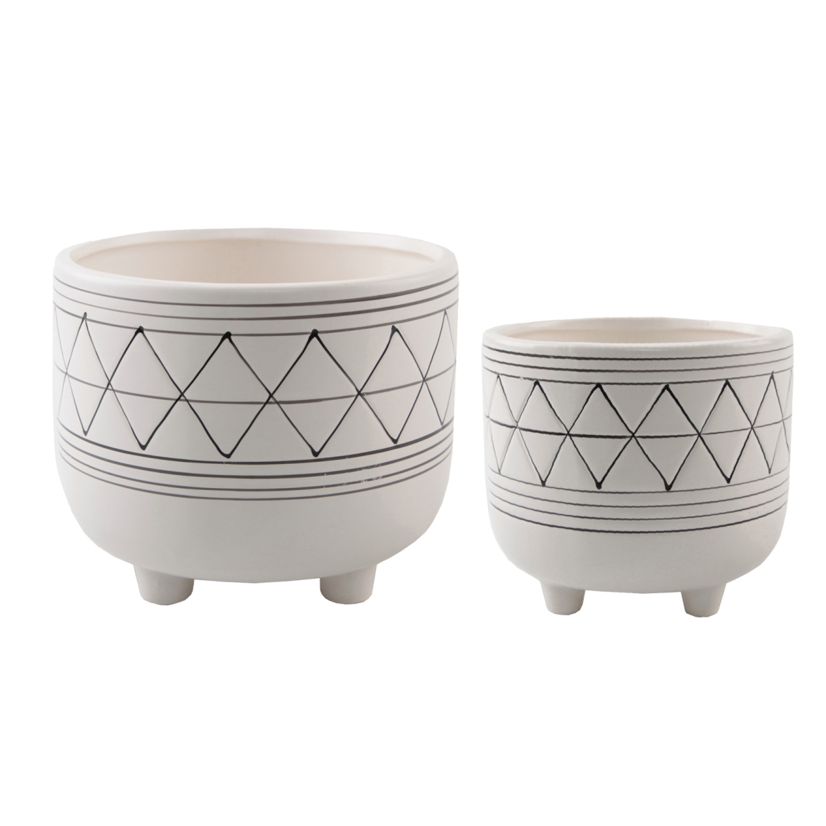 Set of 2 GEO 6' & 5' Ceramic w/ legs