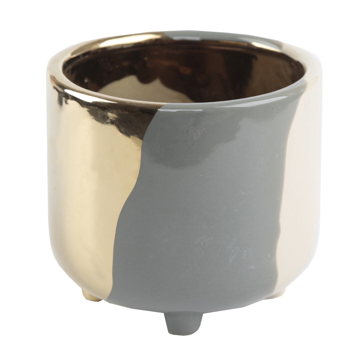 CT556E-GY 4.8' 3-TONE FOOTED CERAMIC PLANTER