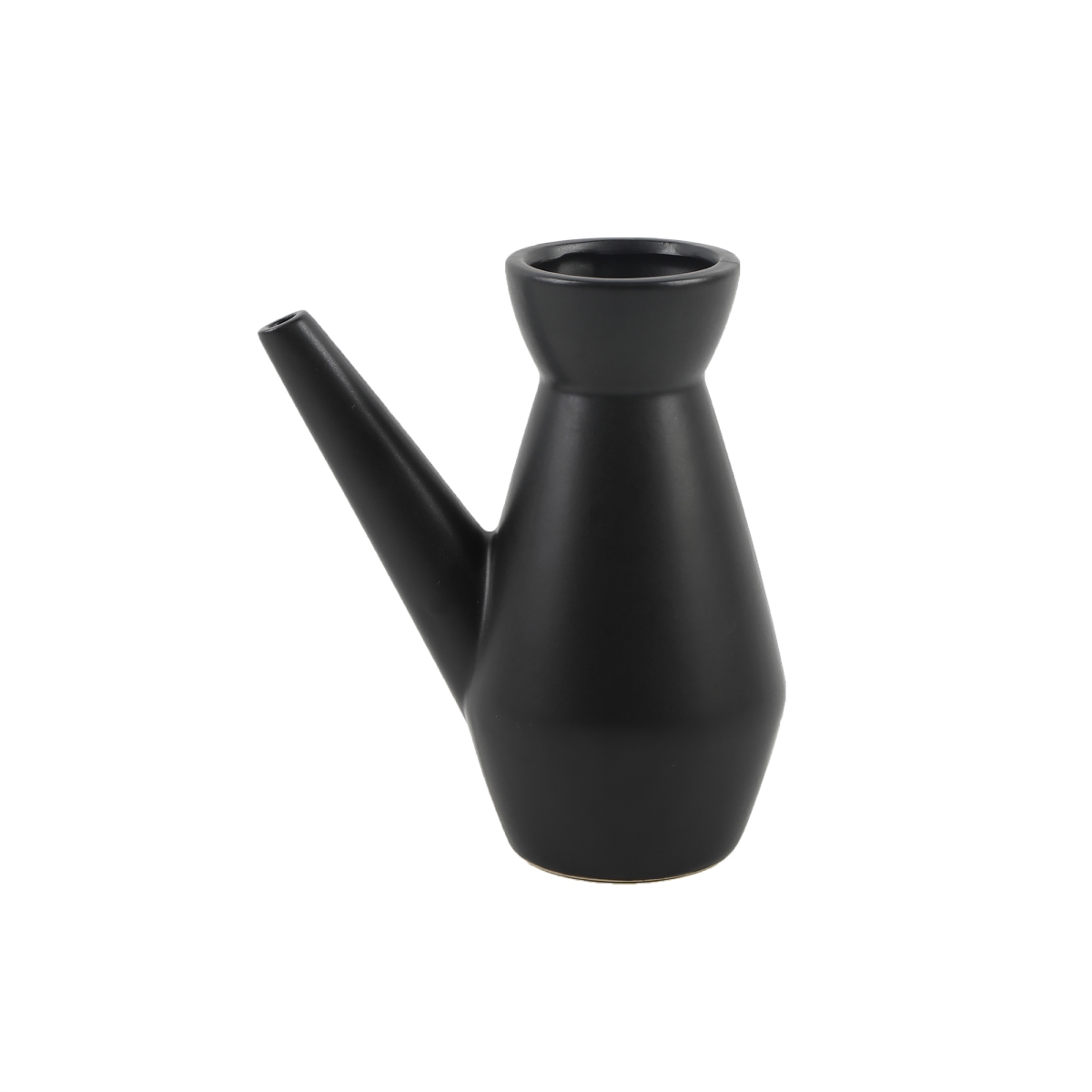 7' Ceramic Watering Can, Matte Black