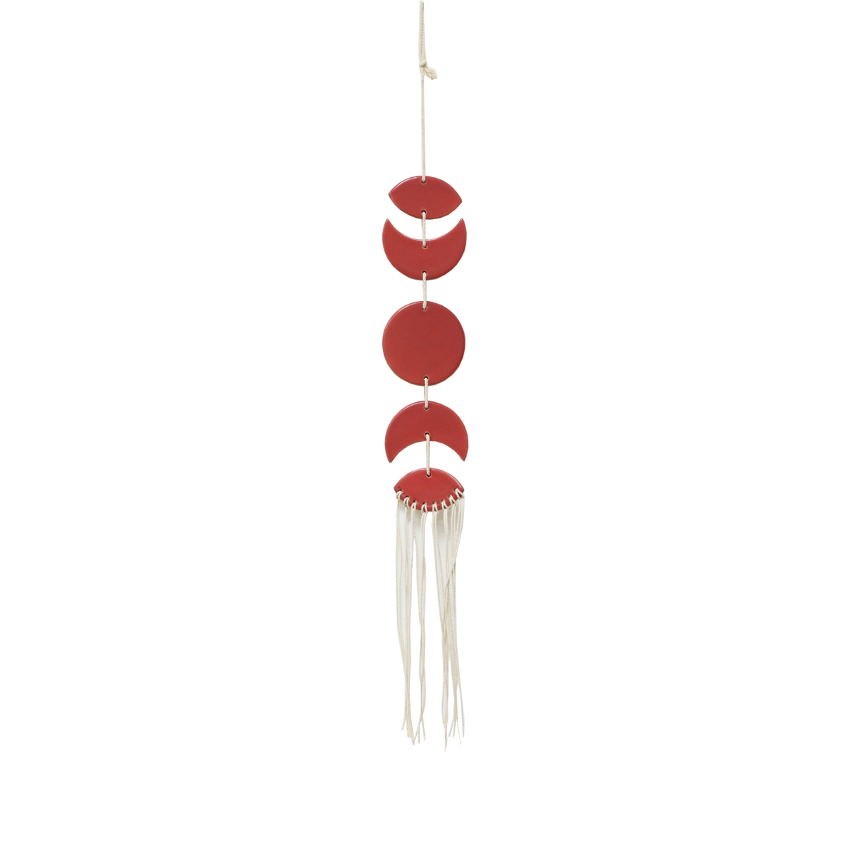 Picture of Flora Bunda CT1585E-RD 24&apos; Ceramic Moon phases with tassel  Wind Chime