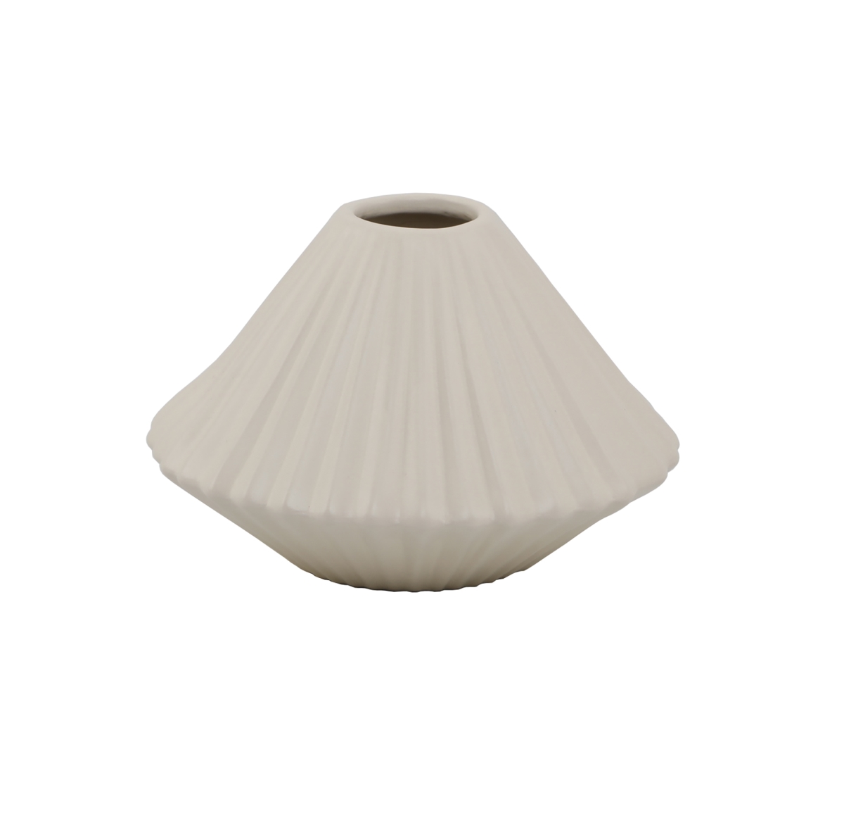 Picture of Flora Bunda CT2249E-CRM 6.25&apos; Pleated Ceramic Vase