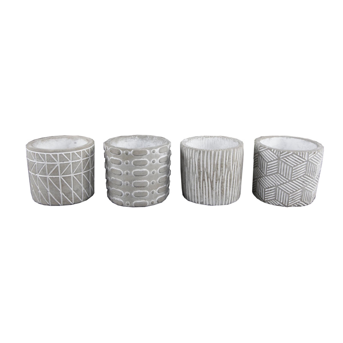 4'CEMENT PATTEREN POT,SET OF 4