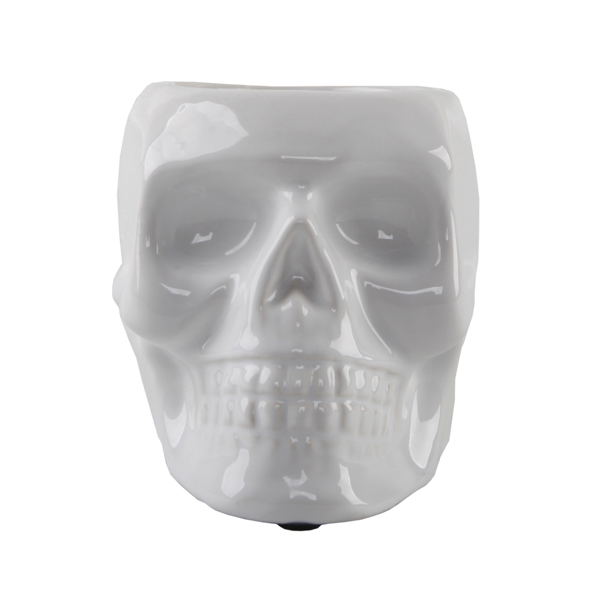 4.5X3.5 CERAMIC SUGAR SKULL Planter, WH