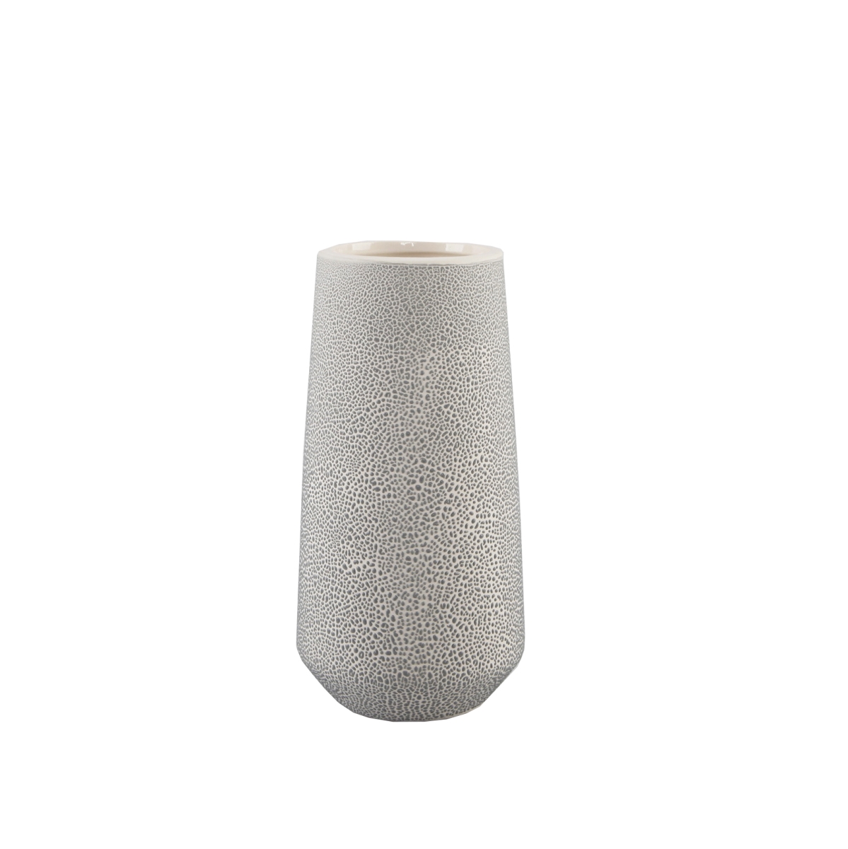 8' H Leather Finish Ceramic Vase Planter,Grey