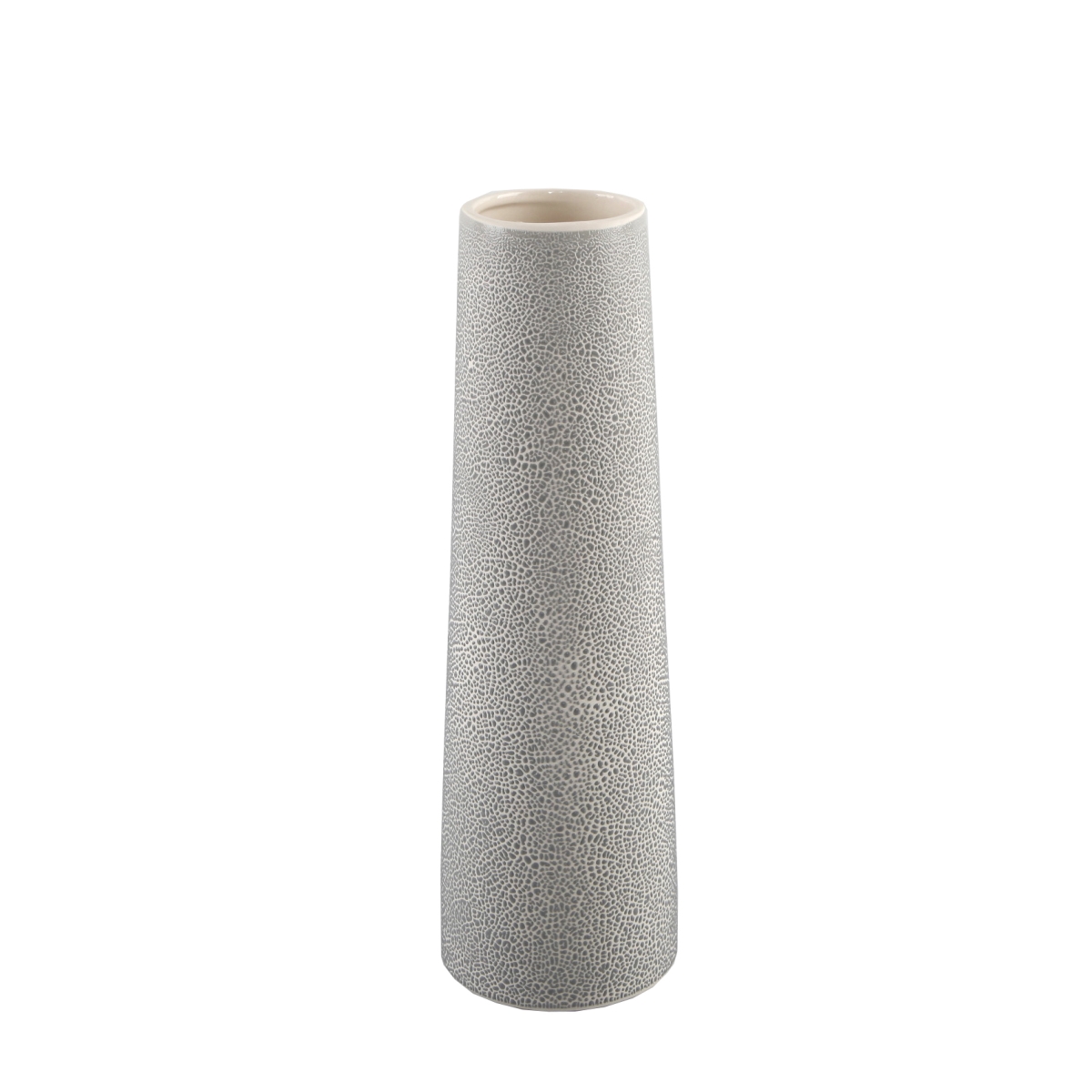 CT257E-GY 14' H Leather Finish Ceramic Vase Planter,Grey