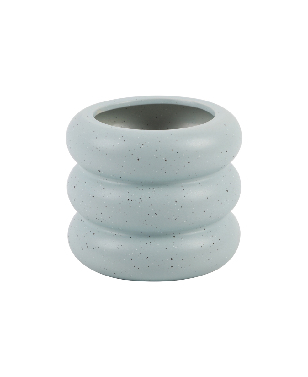 CT2393E-SPBL 6' Ceramic Ribbed Pot 6x6x5.25,Speckle Blue