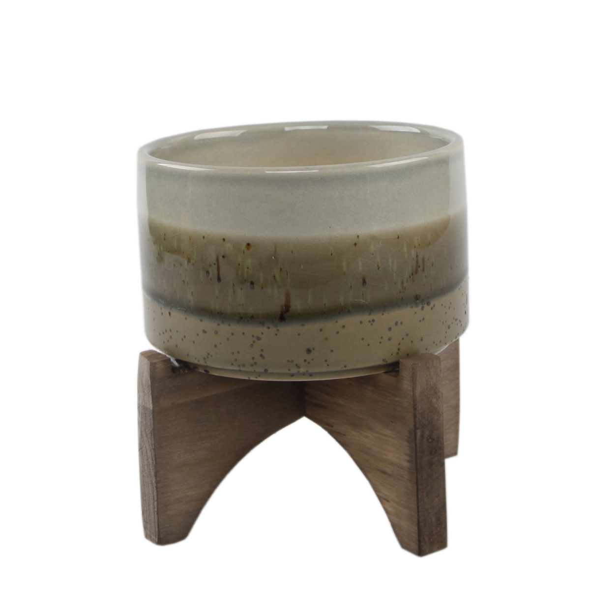 5' Ash finish Ceramic on Wood Stand,Grey