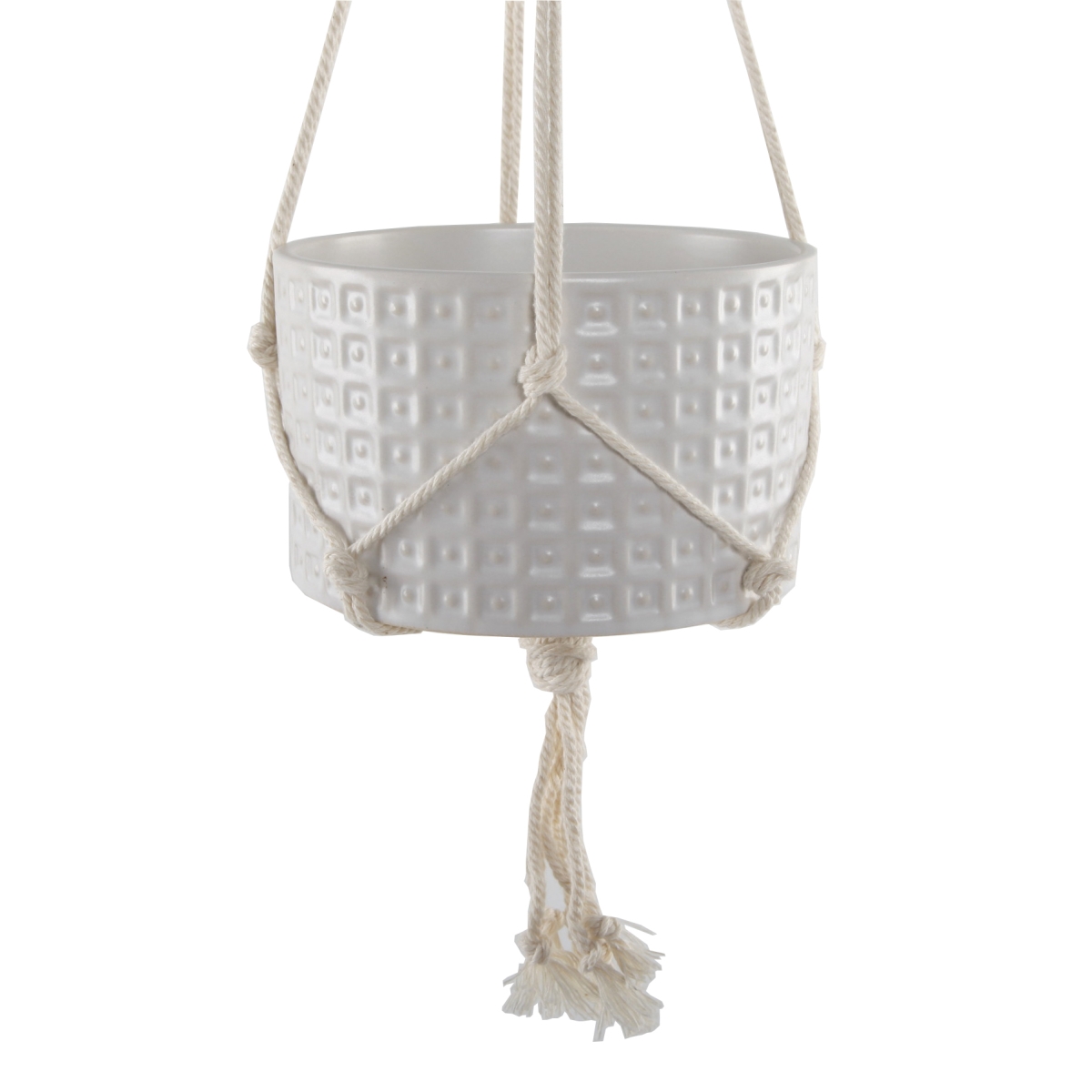 CT949E-MTWH 5' GLADIATOR Ceramic with macrame,Matte White