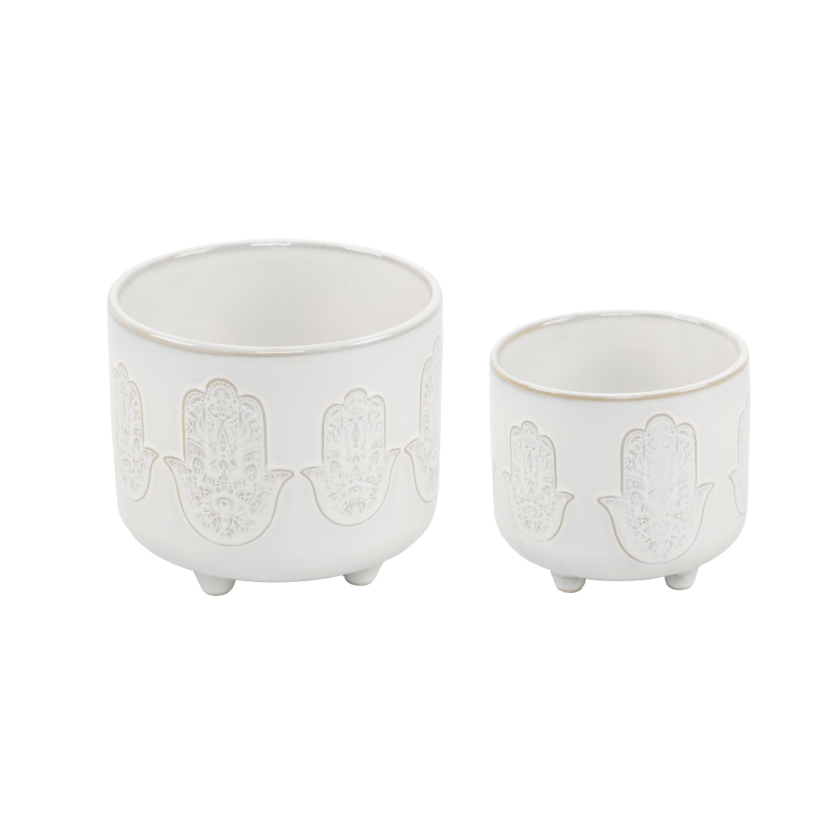 6IN & 4.75'  HAMSA HAND FOOTED PLANTER,Set of 2