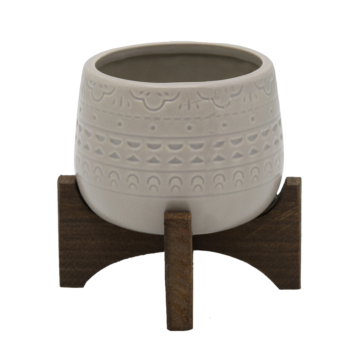 CT696E-LTGY 3.5' Mayan Ceramic on Stand,Matte Grey