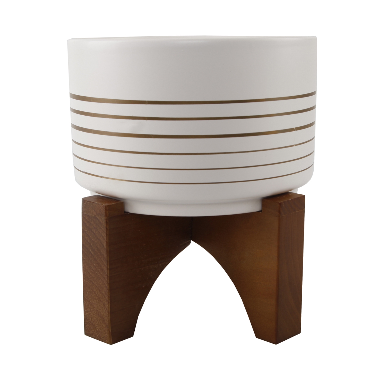 7' Ceramic Lines ON WOOD STAND,White/Gold Line