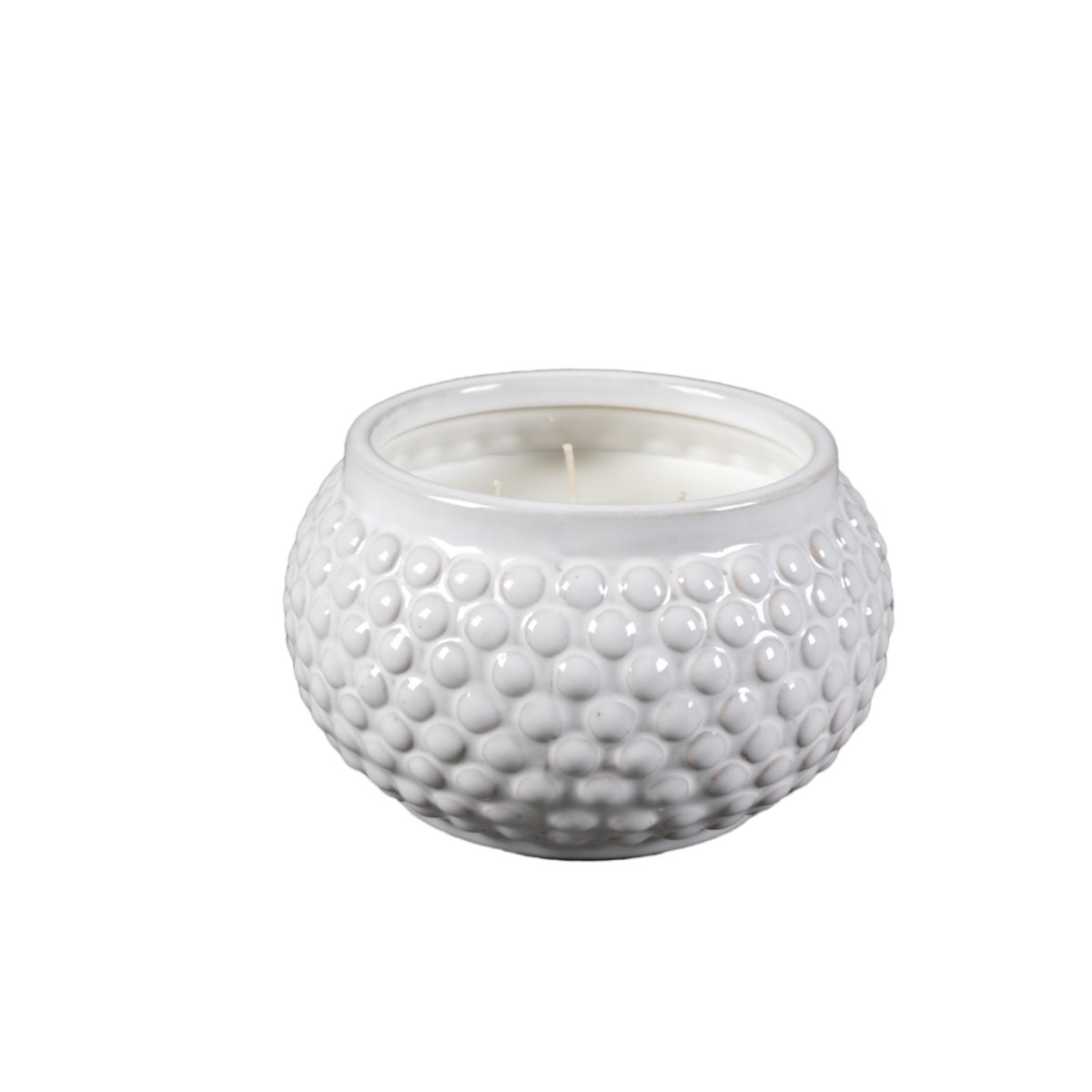 CD664E-IVORY 5.13' Ceramic WW Ribbon Candle - Magnolia Bloom, 18.5 oz