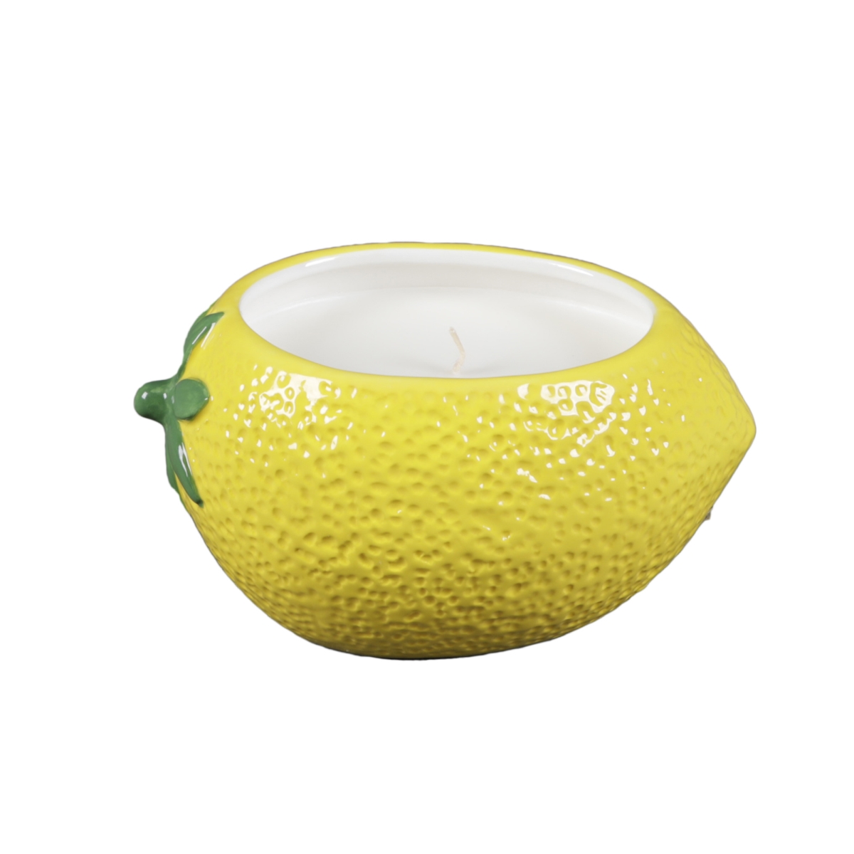 CD728E-YL 6.38' Ceramic Lemon Candle (16.5oz) - Lemon
