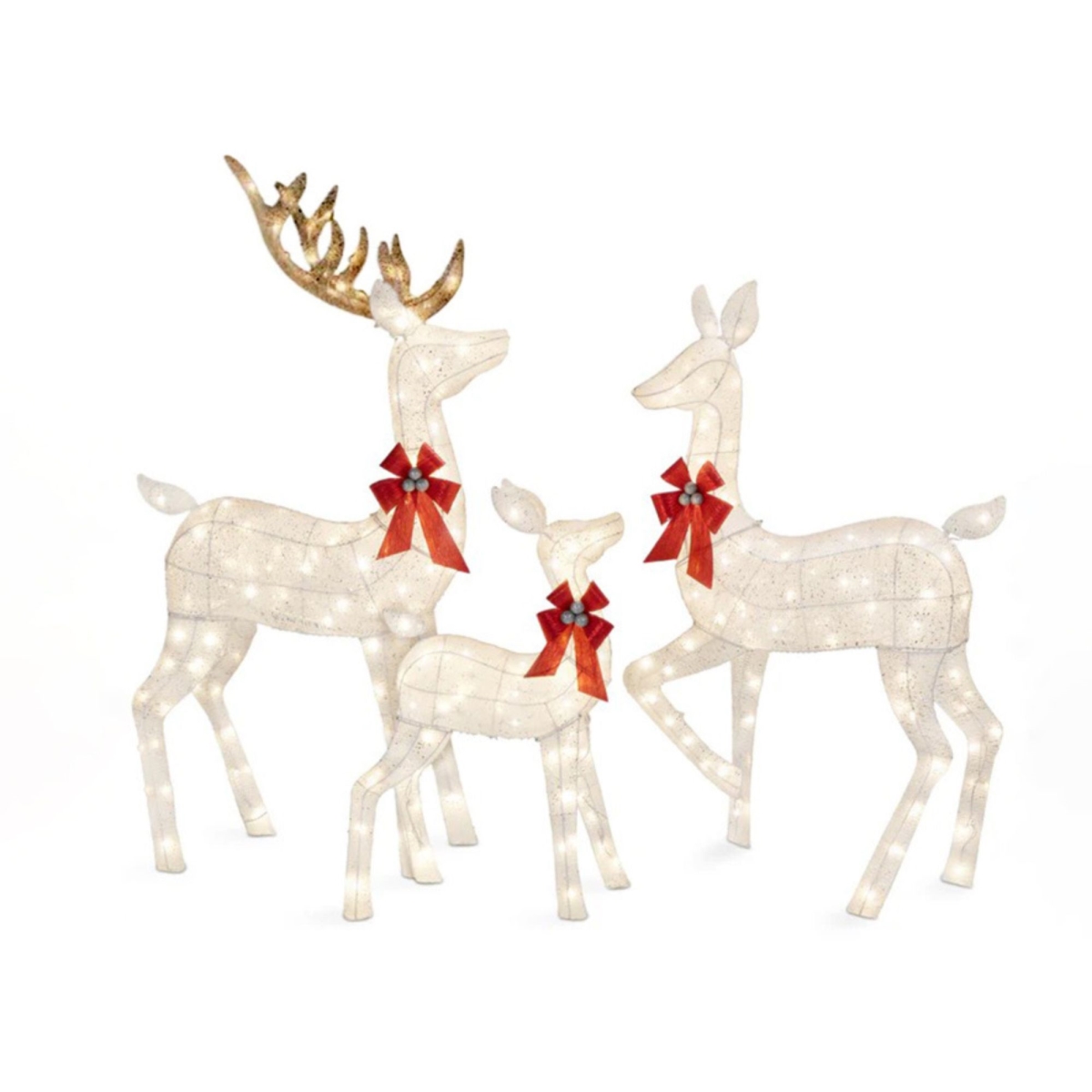LED6242 4-Piece 2D Snowman Family with Twinkling Lights