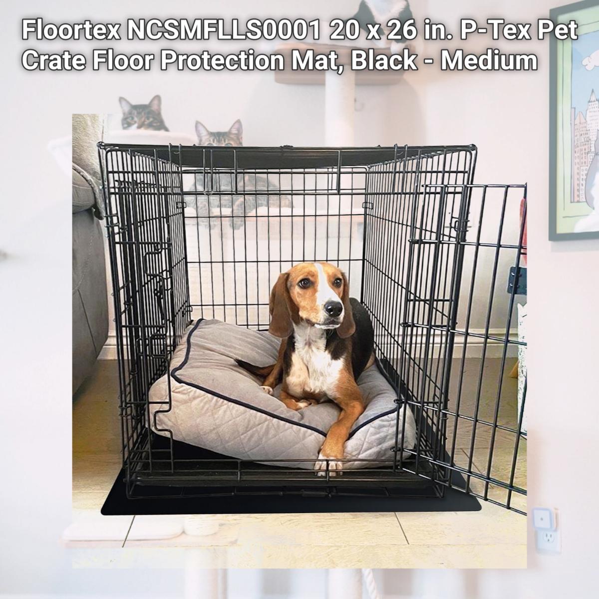 Picture of Floortex NCSMFLLS0001 20 x 26 in. P-Tex Pet Crate Floor Protection Mat, Black - Medium