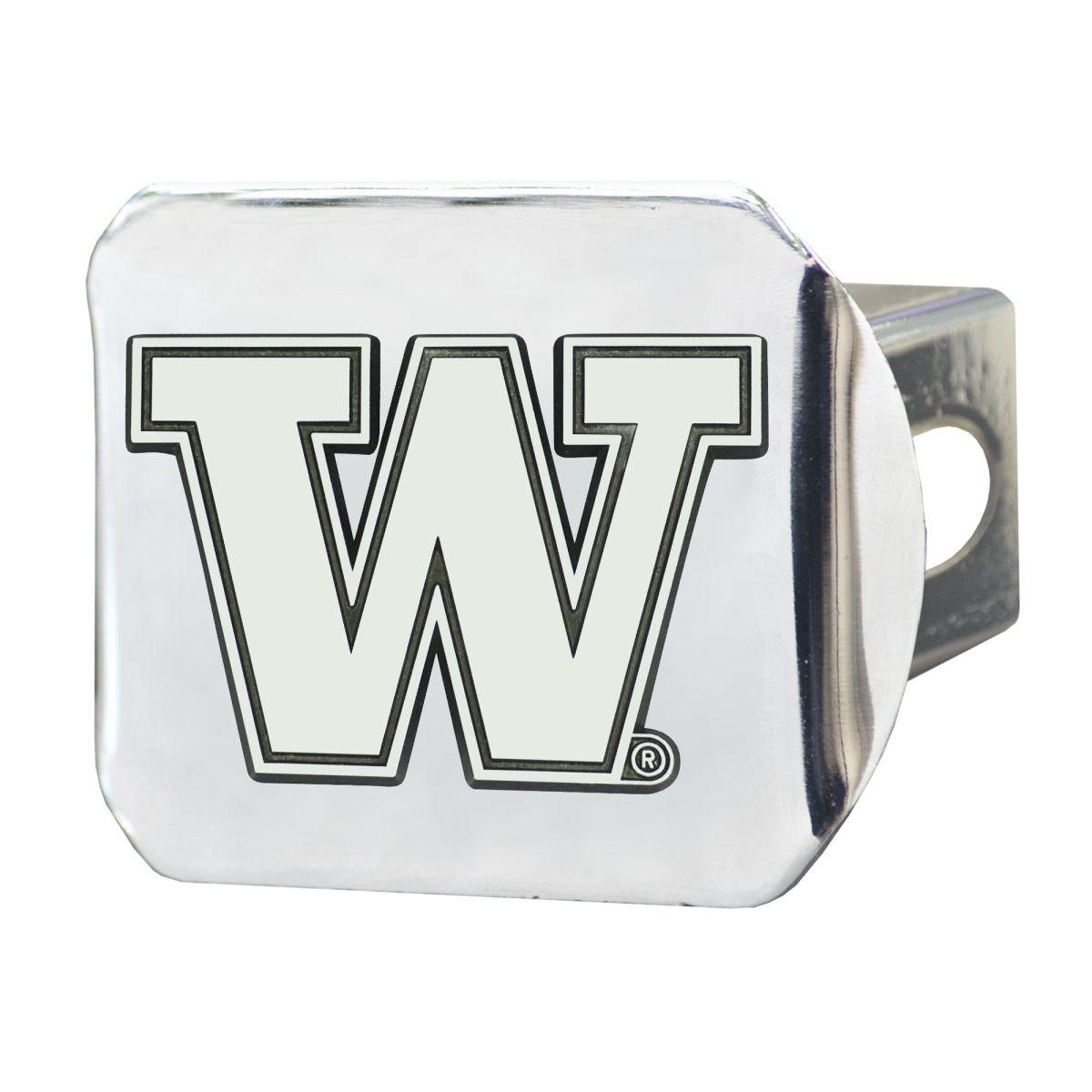 Picture of FanMats 22840 3.4 x 4 in. NCAA-University of Washington Hitch Covers&#44; Chrome
