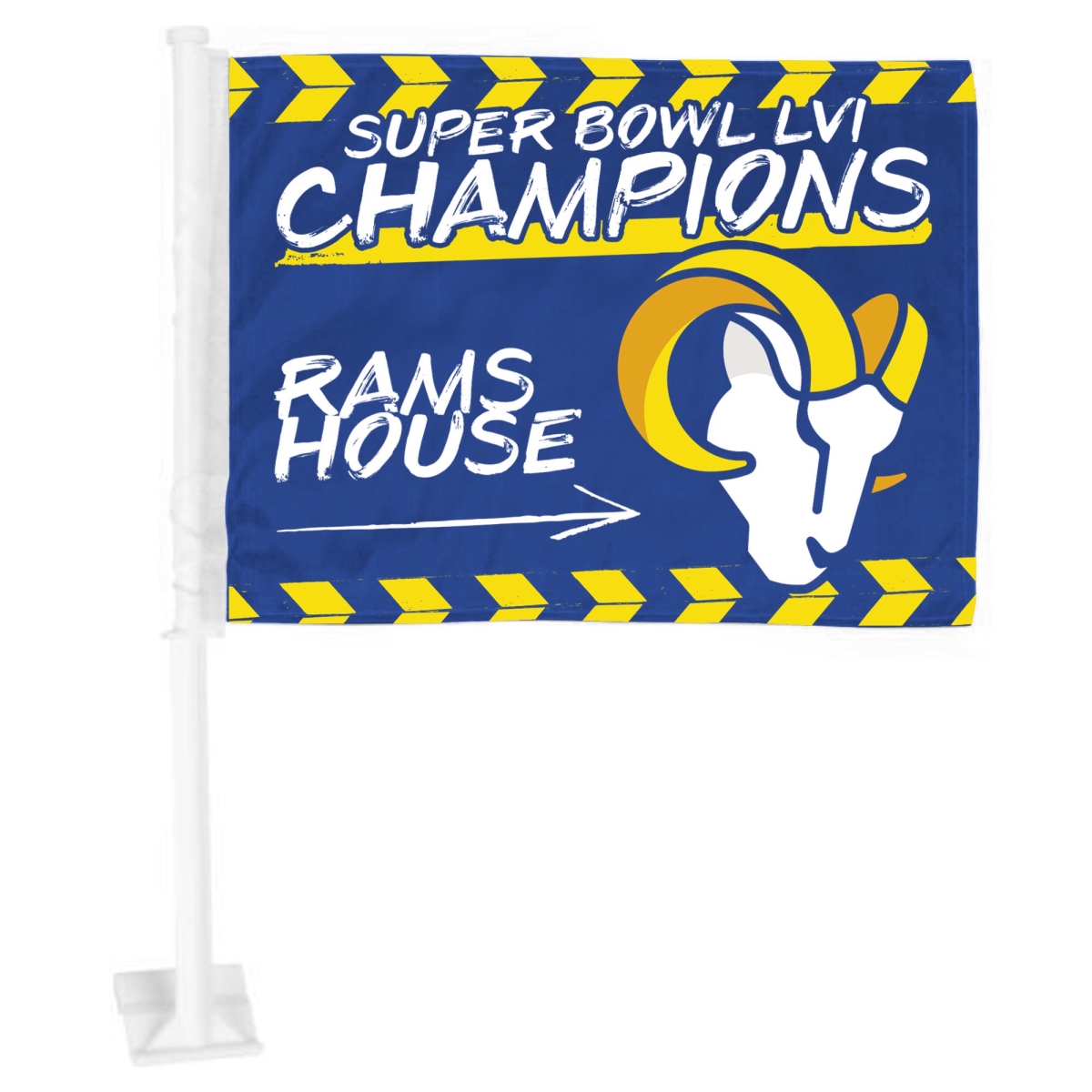 Picture of Fanmats 33464 11 x 14 in. Large Los Angeles Rams Super Bowl LVI Car Flag&#44; Blue