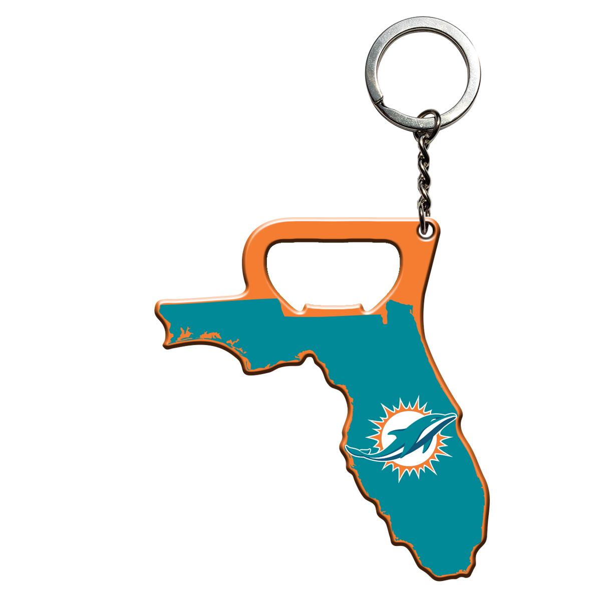 Picture of Fanmats 62495 3 x 3 in. Miami Dolphins Keychain Bottle Opener&#44; Aqua