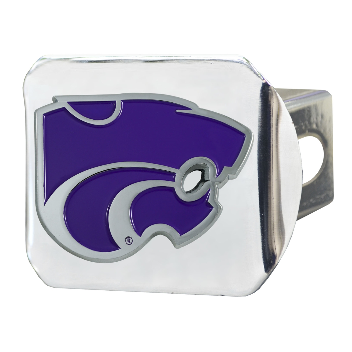 Picture of Fanmats 25049 3.4 x 4 in. Kansas State Wildcats Hitch Cover with 3D Color Emblem&#44; Chrome