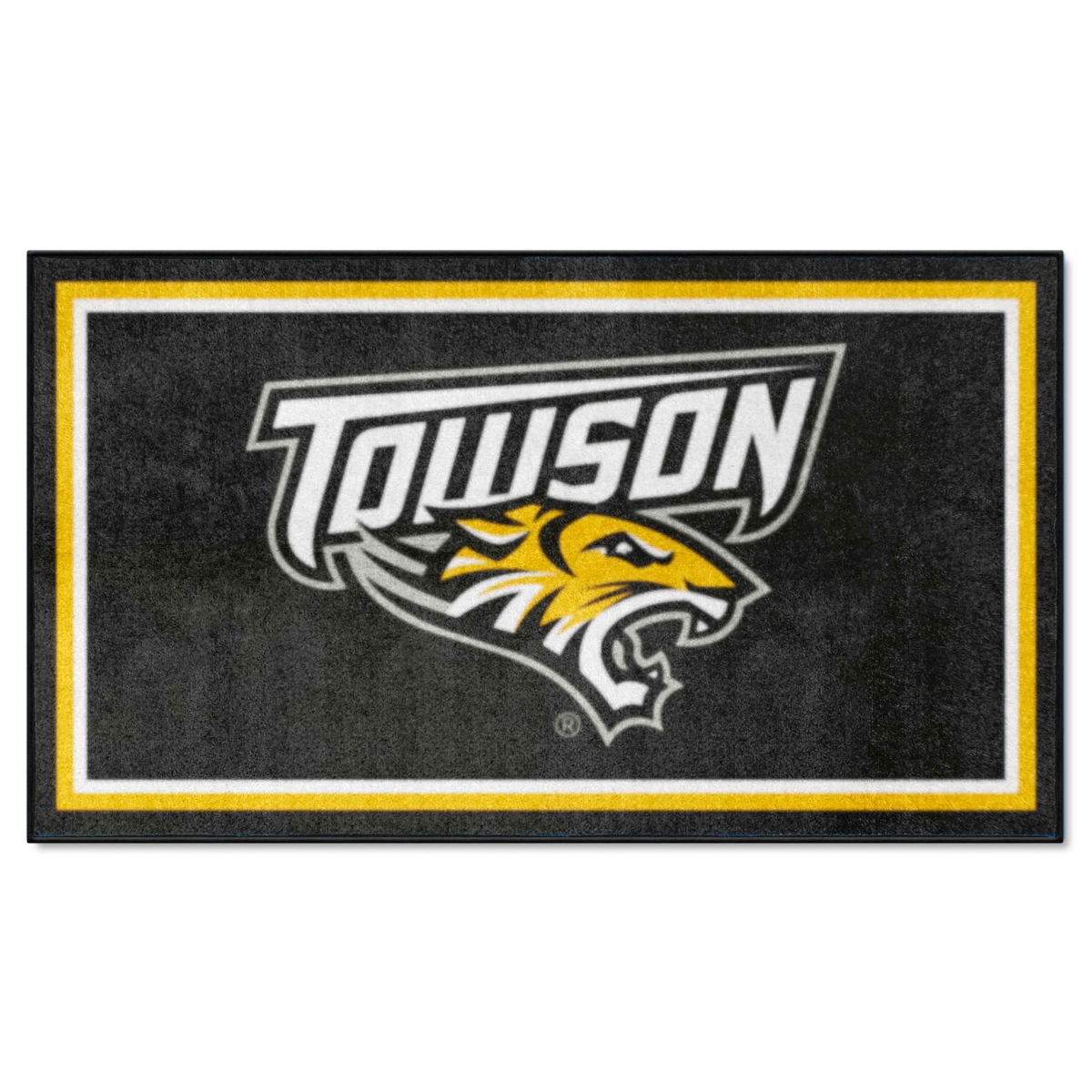 37629 3 x 5 ft. Towson Tigers Plush Area Rug, Black -  FanMats