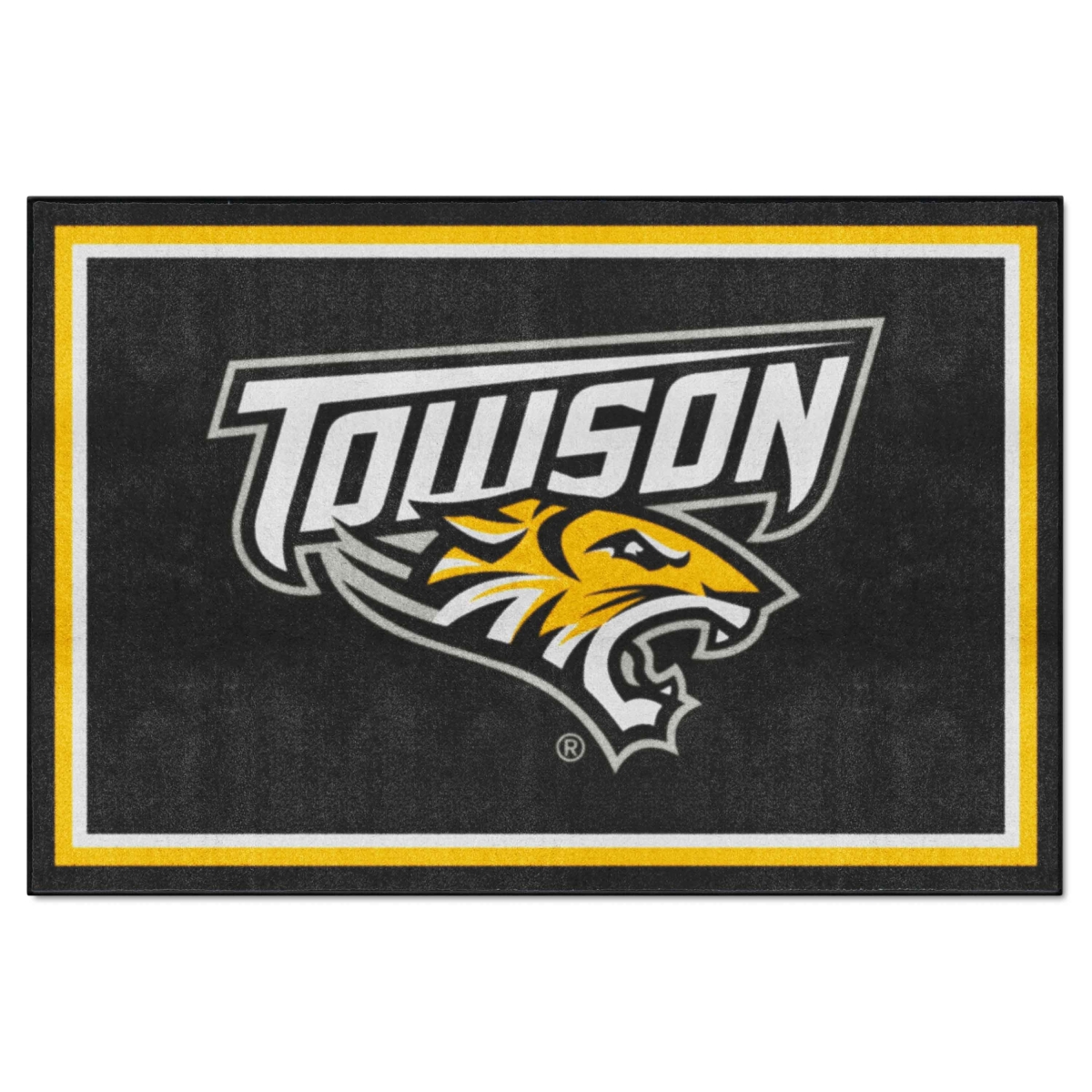 37631 5 x 8 ft. Towson Tigers Plush Area Rug, Black -  FanMats