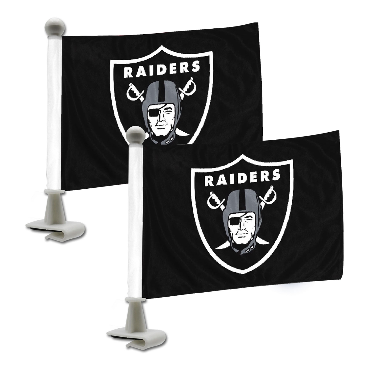 Picture of Fanmats 61878 4 x 6 in. Las Vegas Raiders Ambassador Car Flags&#44; Black - Pack of 2