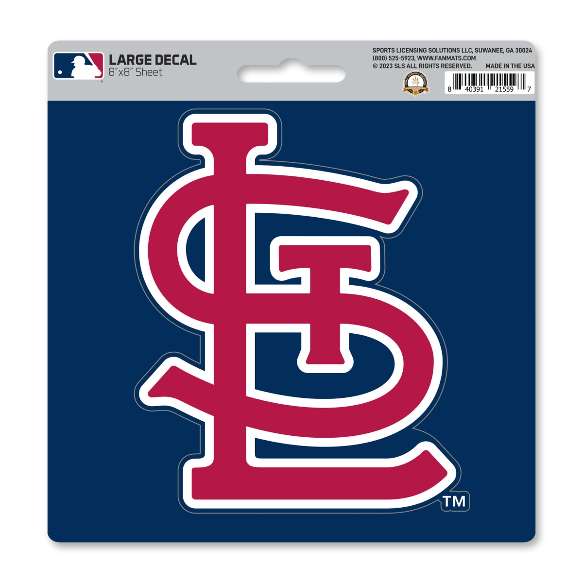 39358 8 x 8 in. St. Louis Cardinals Large Decal Sticker, Blue -  FanMats