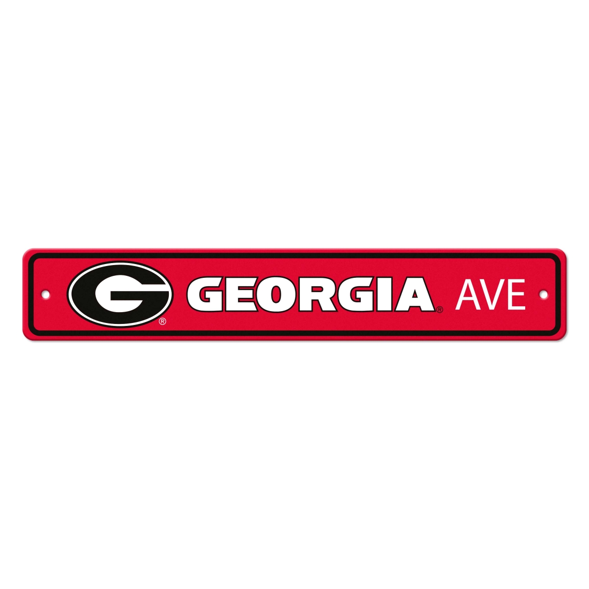 Picture of Fanmats 32242 4 x 24 x 0.01 in. Georgia Bulldogs Team Color Street Sign Decor&#44; Black