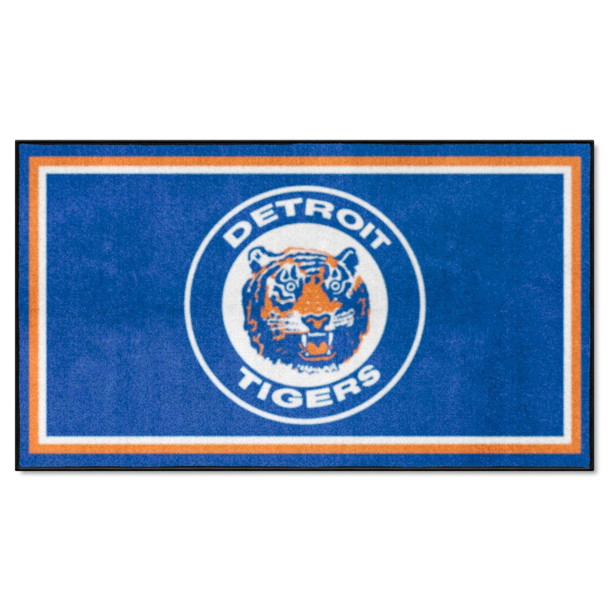 37206 3 x 5 ft. Detroit Tigers Plush Area Rug - Retro Collection, Blue -  FanMats